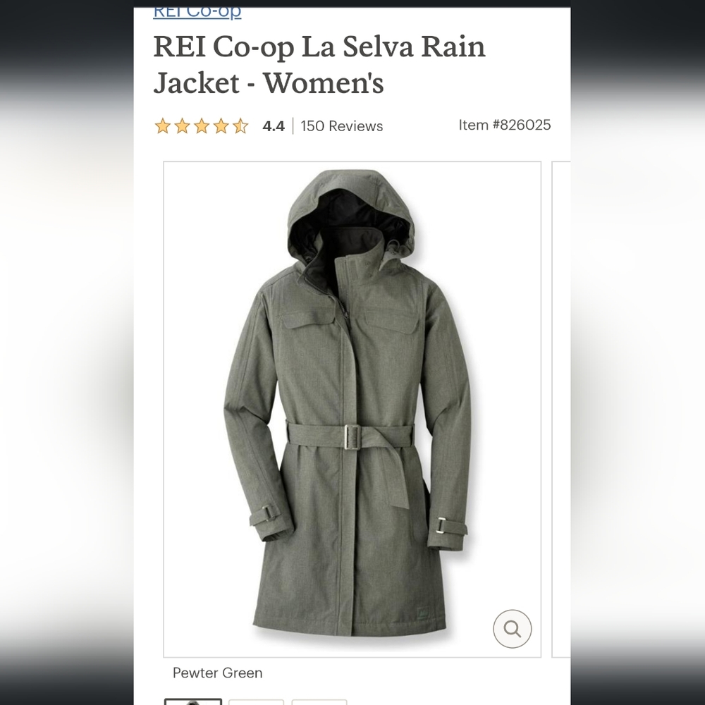 REI La Selva Waterproof Mid-Length Rain Jacket Parka